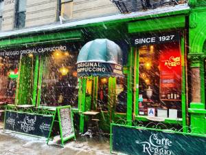 Caffe Reggio in the snow. Photo: Lena Batyuk