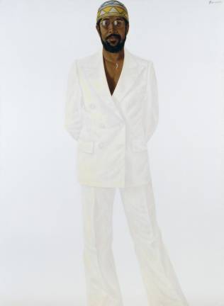 “Slick” is a self portrait by Barkley L. Hendricks that is one of the paintings featured in the Frick’s first ever solo exhibition of an artist of color. Photo: Courtesy American Academy and Institute of Arts and Letters.