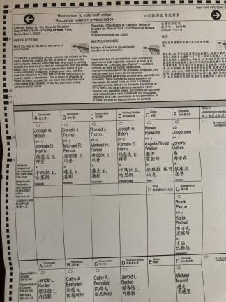 Absentee ballot. Photo: Michael Oreskes