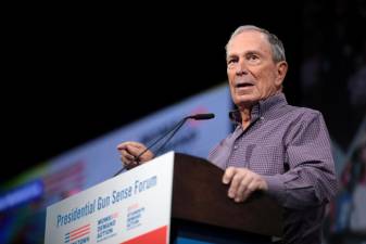 Former Mayor Michael Bloomberg speaking at the Presidential Gun Sense Forum hosted by Everytown for Gun Safety and Moms Demand Action in Des Moines, Iowa in Aug. 2019.