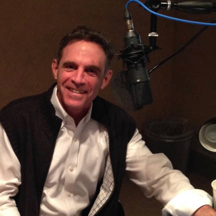 Eric Marcus, producer of the podcast &quot;Making Gay History,&quot; in the recording studio. Photo courtesy of Eric Marcus