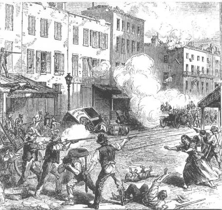 Depiction of the Draft Riots in 1863.