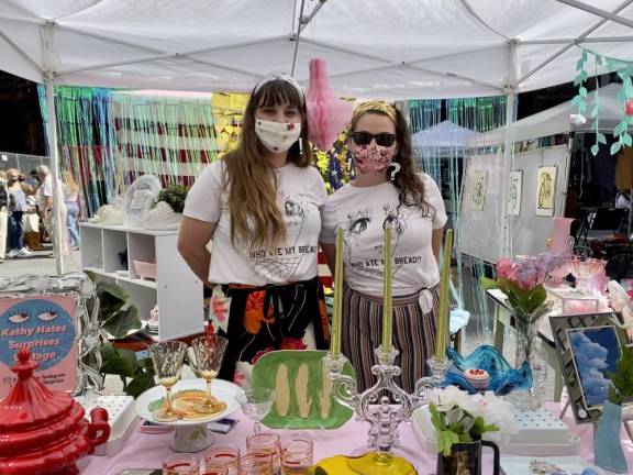 Courtney Waltimyer and Ri Kennedy are Brooklyn roommates who started “Kathy Hates Surprises Vintage” as a side business. Chelsea Flea is their second ever flea market. Photo: Sami Roberts