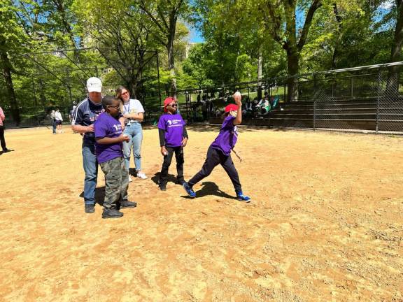 Some kids at the adaptive baseball program in Central were playing baseball for the first time. Photo: Lighthouse Guild