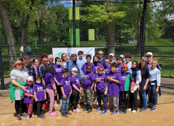 Over twenty blind and sight challenged kids turned out for the adaptive baseball clinic in Central Park sponsored by Lighthouse Guild’s Youth program. Photo: Lighthouse Guild