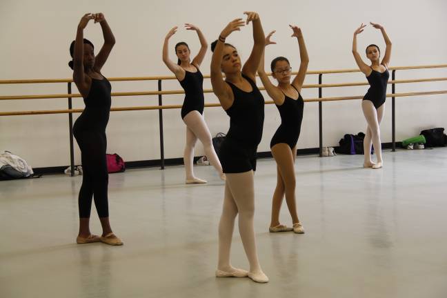 Students in the Middle School Arts Audition Boot Camp Dance Division in rehearsal. Photo: Christopher St. Clair