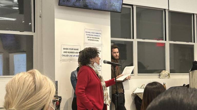 A Chelsea resident for 47 years, who wanted to be identified as Roberta, speaking at the public scoping meeting on February 1st, 2024. Photo: Alessia Girardin.