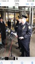 <b>NYPD Chief of Patrol John Chell at a press conference on the UWS near the scene of the first shooting on March 14 in which he revealed an alleged shooter was apprehended. He believes two other shooting later that afternoon on the East Side are connected. The hunt is on for other suspects.</b> Photo: Keith J. Kelly