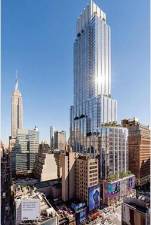 The new rendering by Vornado for space across from Madison Square Garden/Penn Station on Seventh Ave is shorter than the original plan, but the new tower will still be the fifteenth tallest building in the city and is proposed to be four feet taller than the Chrysler Building.