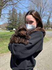 The author's niece with Moose.