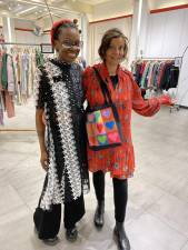 Lesley Ware (left) and Anita Durst at Art to Ware in the Port Authority Bus Terminal. Photo: Michael Oreskes