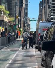NYPD continues its blitz of writing criminal summonses for bikers who violate traffic laws. A poster on r/NYCbike spotted this action near W. 43rd St. on May 20.