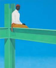 If you surrendered to the air, you could ride it, 2019. Oil on canvas, 274.3 x 330.3 x 6.4 cm / 108 x 130 x 2 1/2 in © Amy Sherald Courtesy the artist and Hauser &amp; Wirth