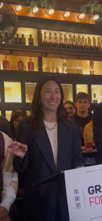 Assembly Member Grace Lee (center) has won the Democratic primary for State Senate District 27, which encompasses much of Lower Manhattan.