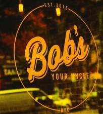 Bob’s window and logo. Photo courtesy of Bob’s Your Uncle