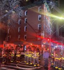 Firefighters responded to a two-alarm blaze that appears to have erupted in the basement of a 116-year-old building at 22nd Street and First Avenue. on Feb. 20.