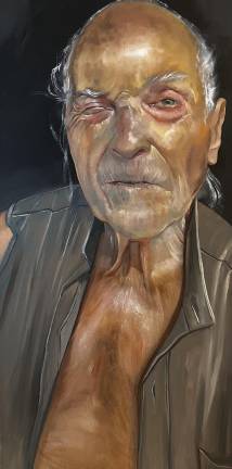 “Daniel,” 72 X 36 inches, oil on canvas, 2024. The subject asked Gershman if she thought he was handsome. “Yes, of course,” she replied.