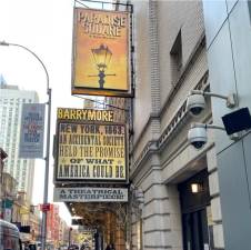 “Paradise Square” marquee. Photo: Leida Snow