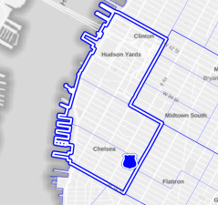 The NYPD’s 10th Precinct, which encompasses Chelsea. The precinct reportedly saw 0 murders in 2023, with shootings and burglaries dipping as well. Felony assaults and transit crime rose, however.