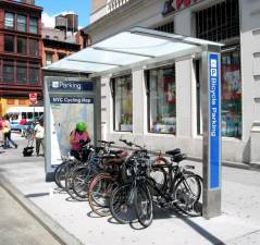 Bike parking in Union Square. Photo: Julian Nathan