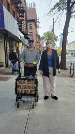 Catie Savage (left) with Manhattan Borough President Gale Brewer on 51st Street and 10th Avenue. Photo: Leslie Boghosian Murphy