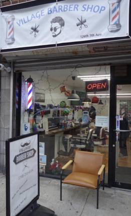 Avi Jacobov’s new space on Seventh Avenue feels old school, with a nostalgic barber’s pole out front. Photo: Deborah Fenker