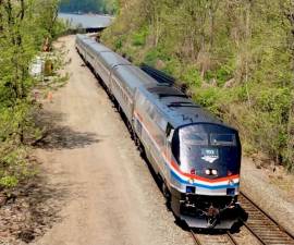 Amtrak trains were again heading north on the Penn Station to Albany route after service was halted for four days due to structural damage at an Ion parking garage on W. 51st. above the tracks. Photo: Ralph Spielman