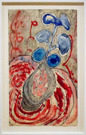 Louise Bourgeois, &#x201c;Swelling (#3),&#x201d; 2008, Soft ground etching, with watercolor, ink, gouache, and pencil additions, one of the artist&#x2019;s final works. Photo: Adel Gorgy