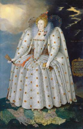 Marcus Gheeraerts the Younger (Flemish, Bruges 1561–1635/36 London). “Queen Elizabeth I” (“The Ditchley Portrait”), ca. 1592. Oil on canvas. National Portrait Gallery, London. Image © National Portrait Gallery, London