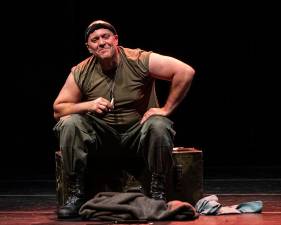 Douglas Taurel in his 90-minute, one-man production, plays 14 different characters from soldiers to moms and children. After a 34 city tour across the US, the play is having a limited run off Broadway run through Dec. 21 at the A.R.T. on W. 53rd St.