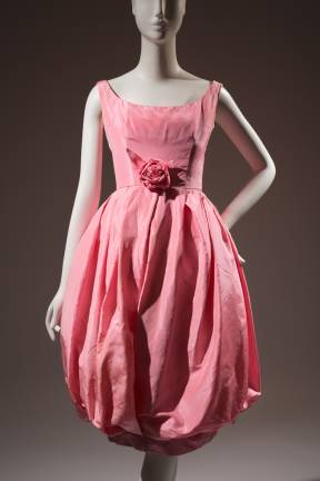 Yves Saint Laurent favored deeper pinks than Christian Dior, his predecessor at the House of Dior. Yves Saint Laurent for Christian Dior, dress, 1960, France, museum purchase. Photo: © The Museum at FIT