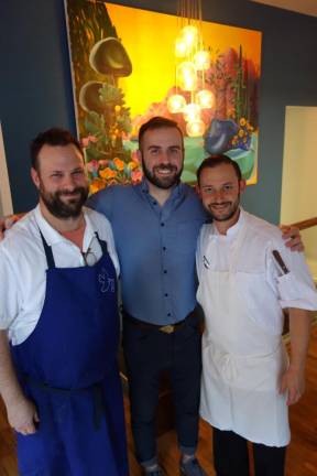 Left to right: Mary Lane Owner/Chef Mike Price, General Manager Alan Pinkard, and Chef de Cuisine Andrew Sutin. Photo: Deborah Fenker