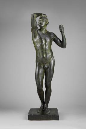 Auguste Rodin (French, Paris 1840–1917 Meudon), "The Age of Bronze." Founder: Cast by Alexis Rudier (French). Modeled 1876, cast ca. 1906. Bronze. Overall (wt. confirmed): 72 in., 275 lbs. The Metropolitan Museum of Art, Gift of Mrs. John W. Simpson, 1907