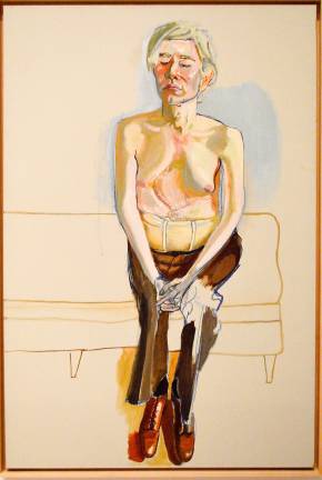 Alice Neel's painting, &quot;Andy Warhol,&quot; 1970, from the section &quot;Body Bared&quot; Photo by Adel Gorgy