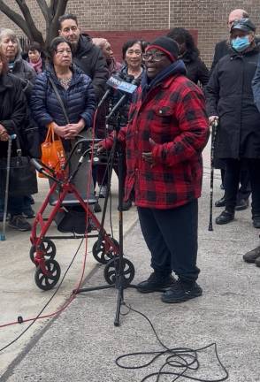 Doris Ruffin, a 67 year-old resident of the NYCHA complex, says that the stress of being asked to relocate—in order to move the project forward—has made her sick.
