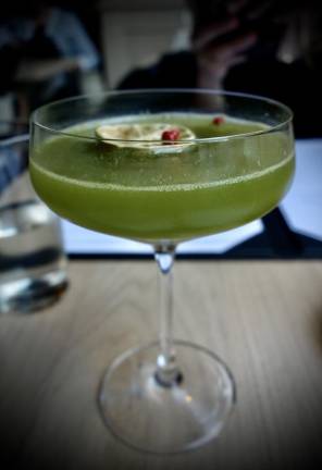 The Jardin cocktail is very green indeed.
