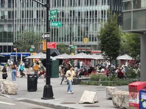 This was the scene of a collision between two bikes on Aug. 16 during the Summer Streets road closure. A social media campaign is underway to find the hit-and-run rider who slammed into the back of another e-bike, causing the 35-year-old woman to crash onto the pavement and dislocate her shoulder.
