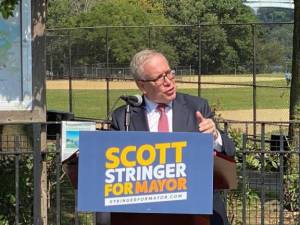Scott Stringer announcing his run for mayor. Photo: Scott Stringer via Twitter
