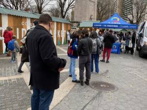 COVID testing at Columbus Circle by the holiday market. Photo: Michael Oreskes