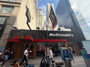 The heavily trafficked Midtown McDonald’s is located across the street from Madison Square Garden.