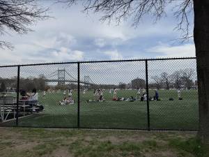 The kids are back on four of the Randalls Island fields that were the scene of huge migrant tents during the height of the migrant crisis but were restored for kids athletic pursuits recently by the Parks Department.