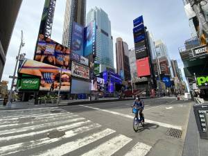 Times Square, April 2020. Photo: Hrag Vartanian, via Flickr