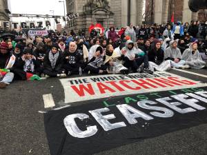 One Arrest after Pro Palestine Protestors Block Manhattan Bridge for 4 Hours