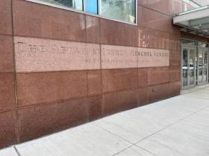 Entrance to The Abraham Joshua Heschel School. Photo: Zachary Weg