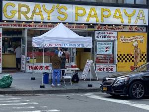 COVID testing site on the Upper West Side. Photo: Alexis Gelber