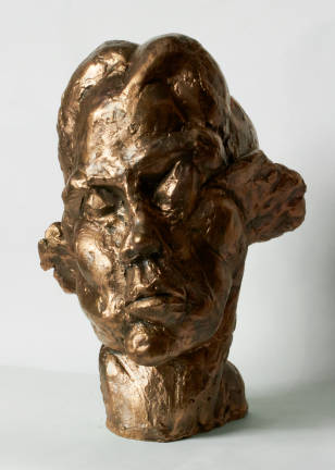 &quot;Woman's Head&quot; (2015) bronze by Lynda Caspe. Photo: John Goodrich
