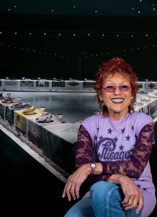 Judy Chicago and her &#x201c;The Dinner Party&#x201d; from the 1970s. Photo: &#xa9;Donald Woodman