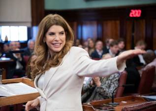 Julie Menin thanks supporters who unanimously elected her speaker of the City Council on Jan. 7.