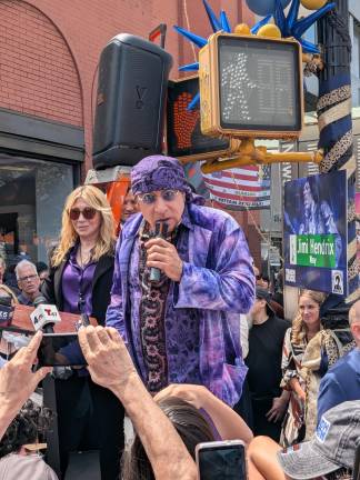 Hundreds experience Jimi Hendrix Way unveiling, here including Steven and Maureen Van Zandt.