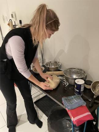 Amanda Forssberg kneading dough. Photo: Shantila Lee